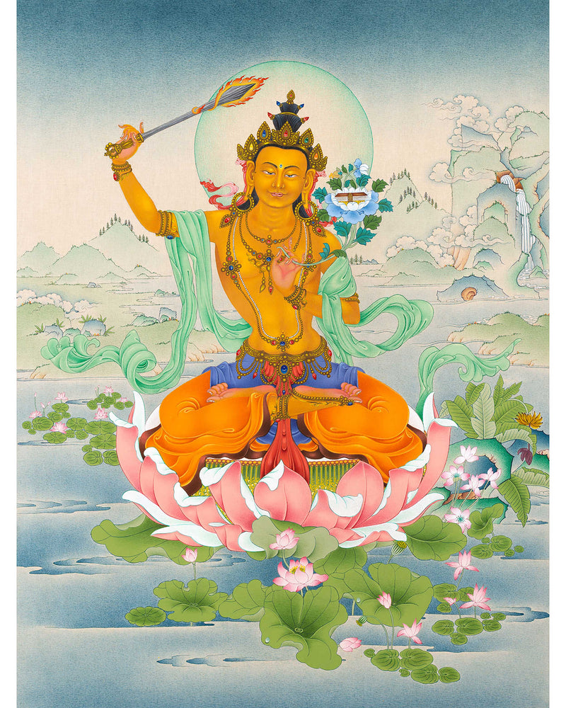 Manjushri Thangka Buddhist Art