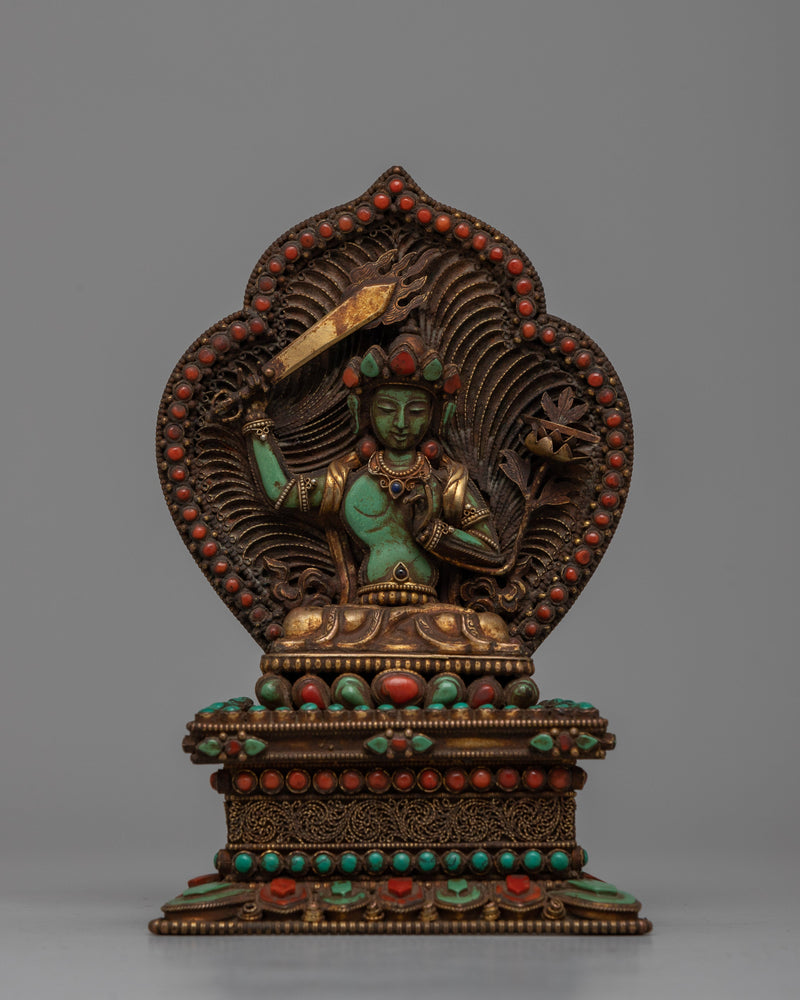 Green Turquoise Manjushri Statue