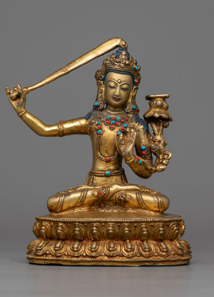 Gold Manjushri Statue 