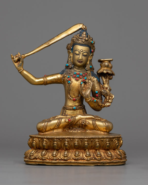 Gold Manjushri Statue 