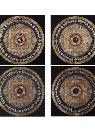 Mantra Mandala Handmade Painting  | Om Mani Padme Hum Mantra mandala Thangka | Best Home Decor