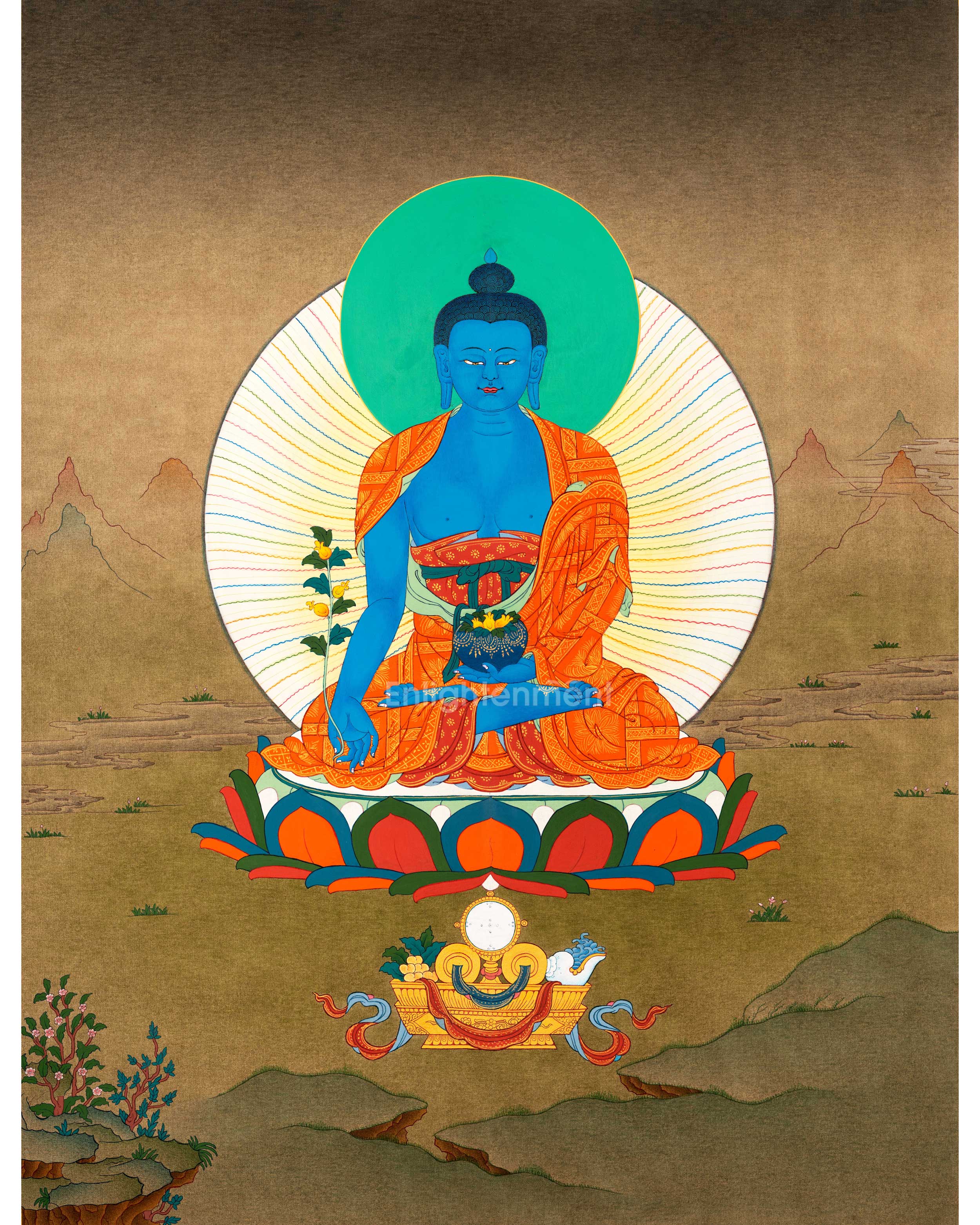 Medicine Buddha Thangka Collections | Enlightenment Thangka