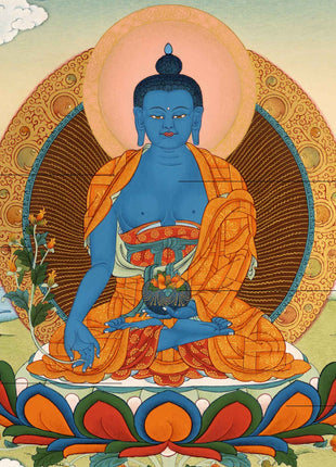 Medicine Buddha Art | Traditional Tibetan Thangka