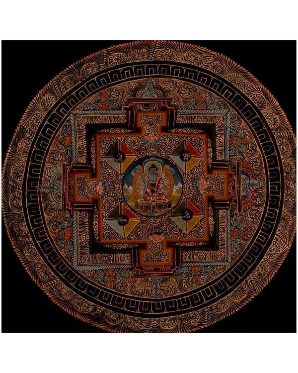 Medicine Buddha Mandala | Traditional Thangka Paint | Wall Decors