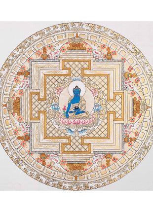 Medicine Buddha Painting |  Meditation Canvas Art Mandala