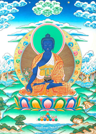 Medicine Buddha Thangka | Bhaisajyaguru Original Healing Art