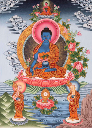 Bhaisajyaguru Thangka | Original Hand-Painted Tibetan Art