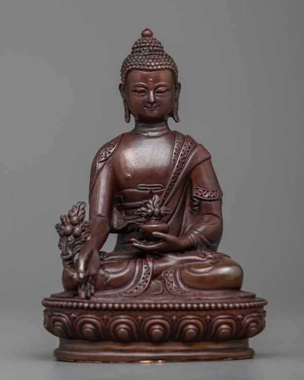 Machine Made Copper Medicine Buddha Statue