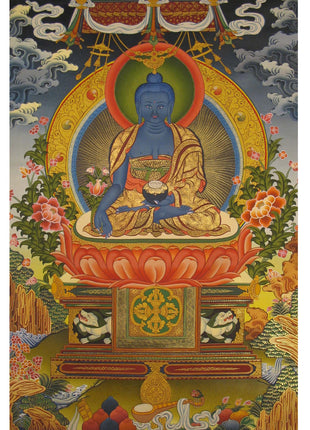Fine Quality Thangka Of Medicine Buddha | Bhaisajyaguru