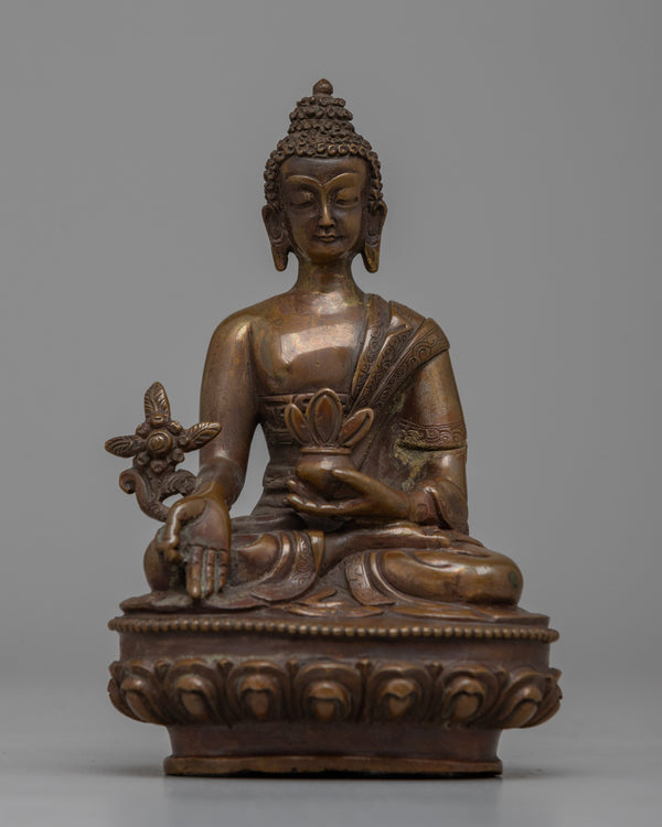 Oxidized Copper Medicine Buddha Statue