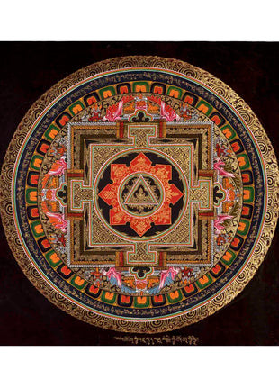 Meditative Mandala Thangka | Traditional Tibetan Art | Wall Decors