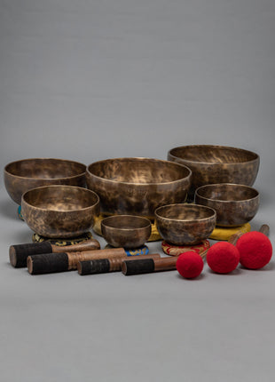 Tibetan Moon Singing Bowl Set