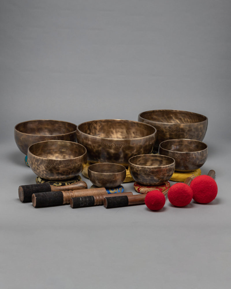 Tibetan Moon Singing Bowl Set