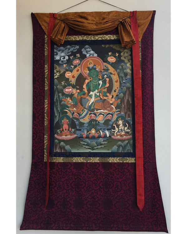 Mother Green Tara | Tara Tibetan Buddhist Thangka | Wall Decors