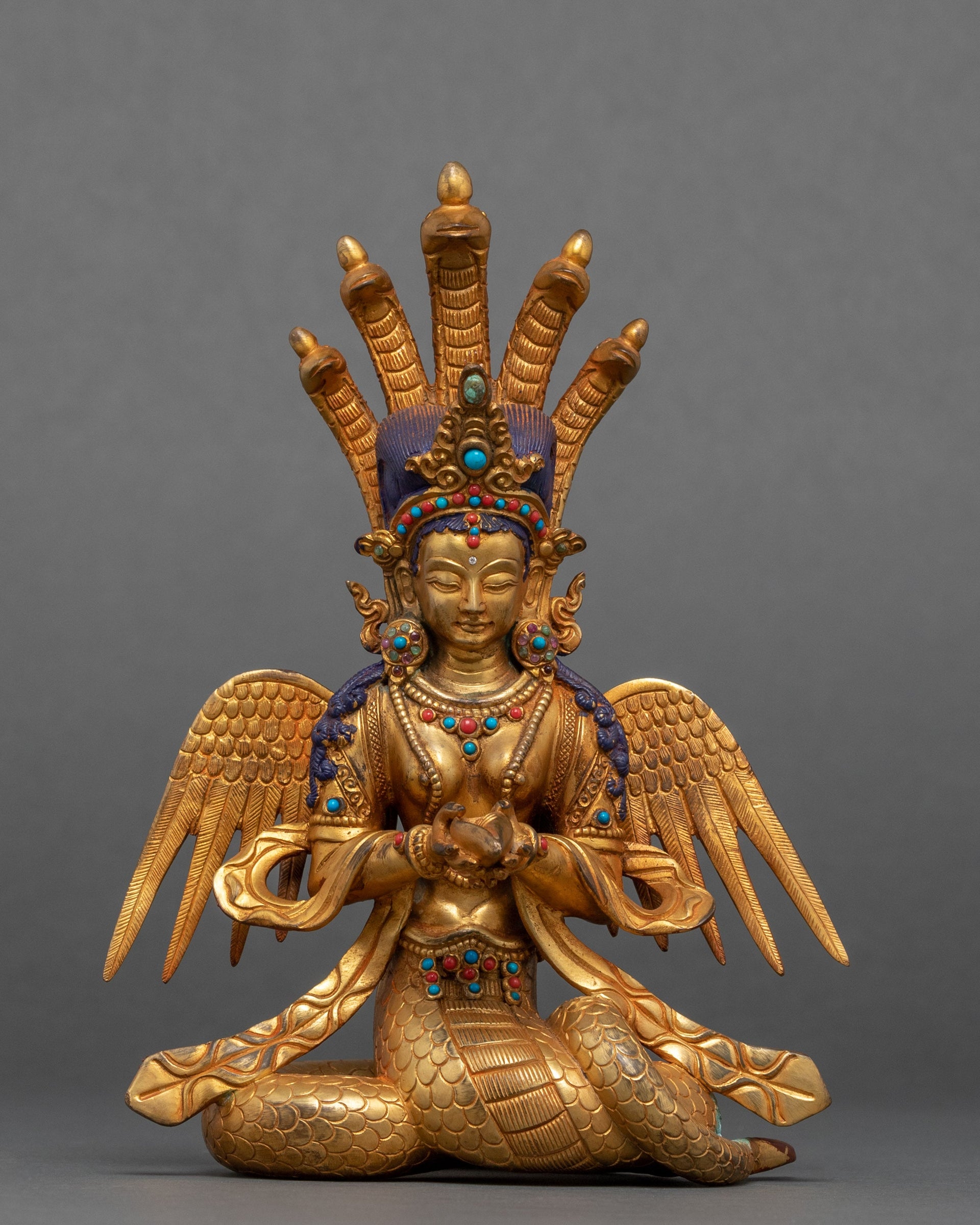 Statue Naga Kanya Artisanale – Décoration Spirituelle 22cm- 2053