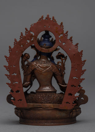 Machine-made White Tara Practice Sculpture | Tibetan Buddhist Deity Gold Gilded Statue