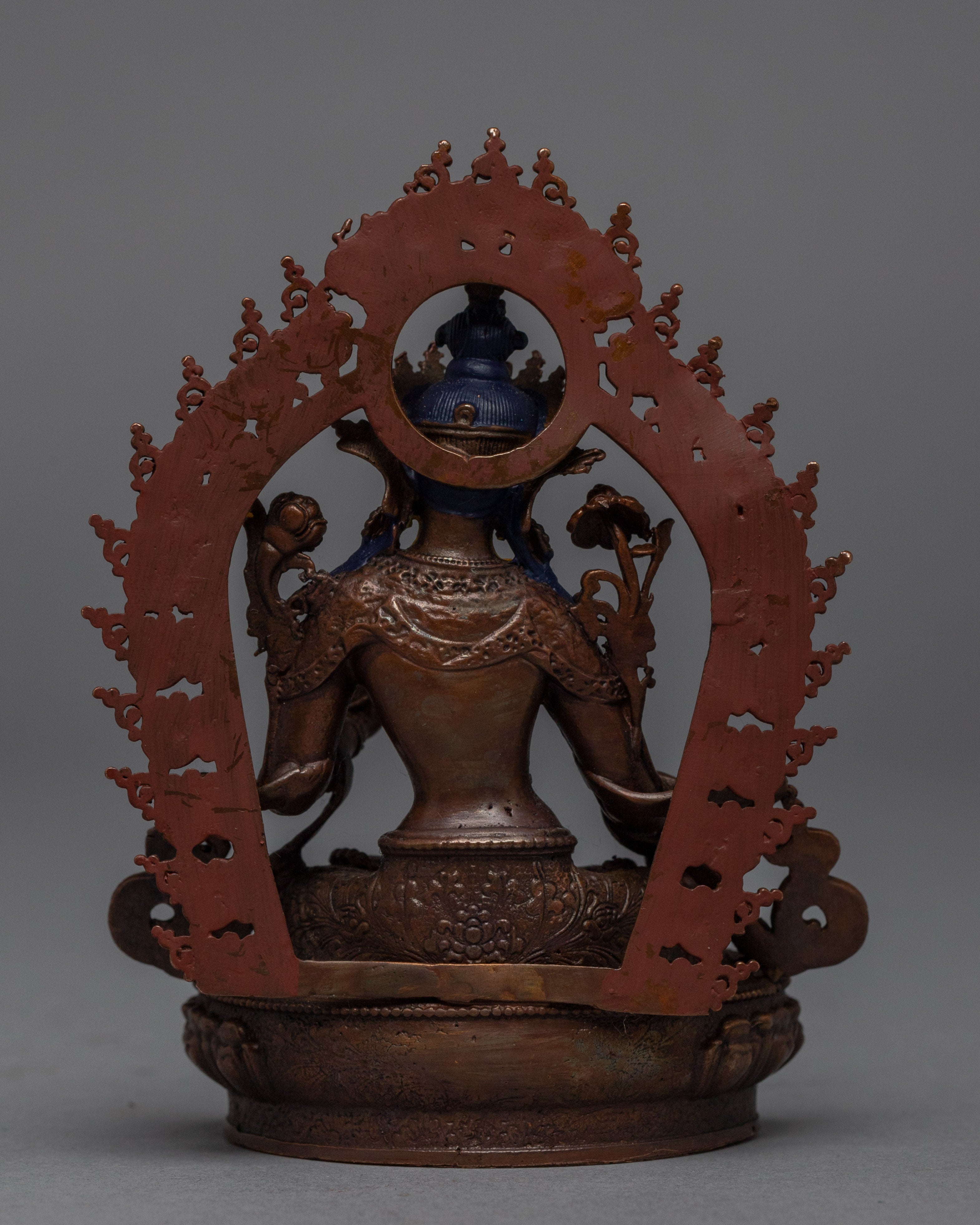 Machine-made White Tara Practice Sculpture | Tibetan Buddhist Deity Gold Gilded Statue