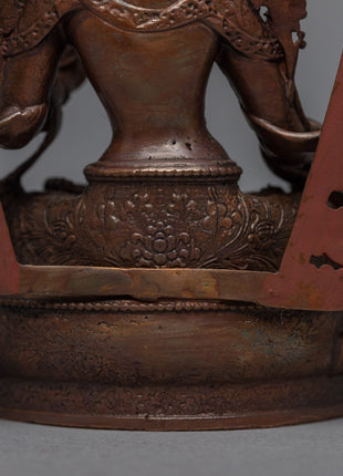 Machine-made White Tara Practice Sculpture | Tibetan Buddhist Deity Gold Gilded Statue