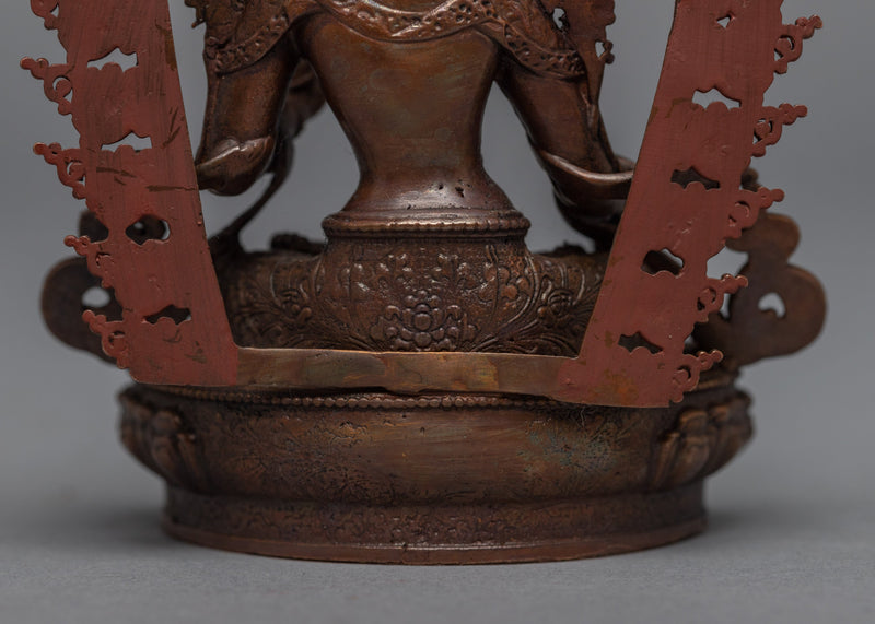 Machine-made White Tara Practice Sculpture | Tibetan Buddhist Deity Gold Gilded Statue