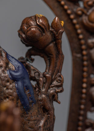 Machine-made White Tara Practice Sculpture | Tibetan Buddhist Deity Gold Gilded Statue