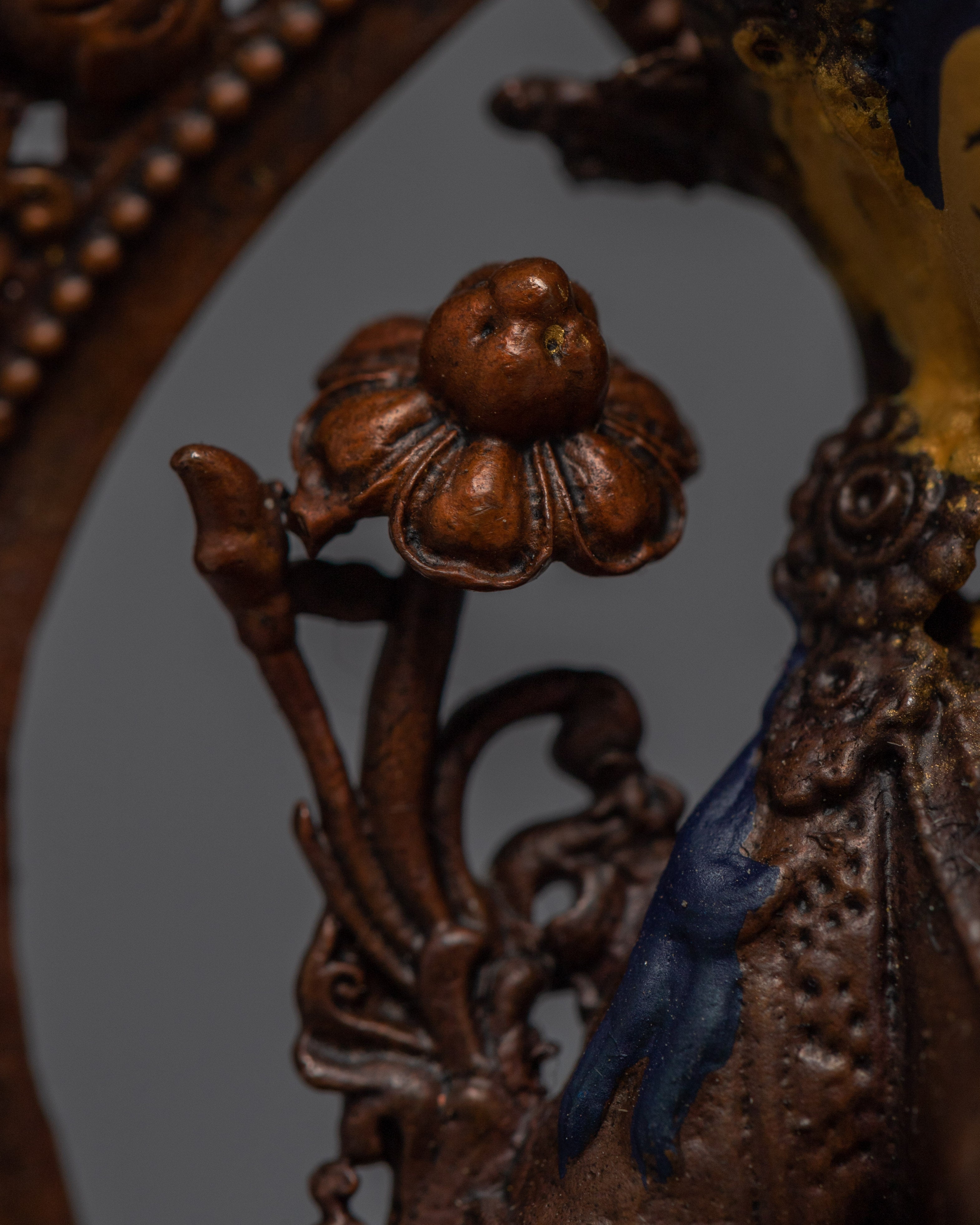 Machine-made White Tara Practice Sculpture | Tibetan Buddhist Deity Gold Gilded Statue