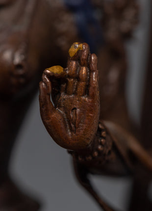 Machine-made White Tara Practice Sculpture | Tibetan Buddhist Deity Gold Gilded Statue