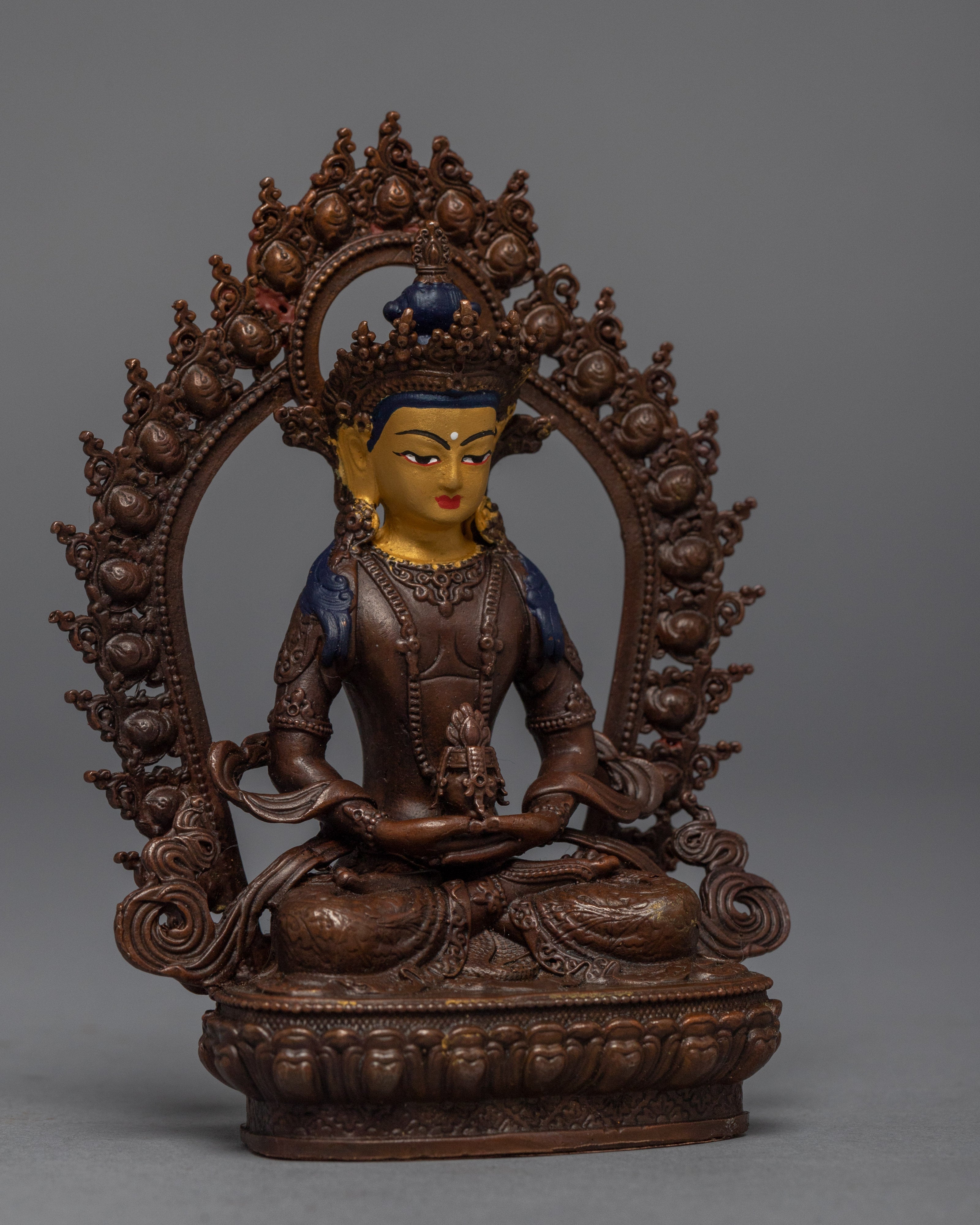 Amitayus Machine-Made Statue | Miniature Buddhist Deity Art