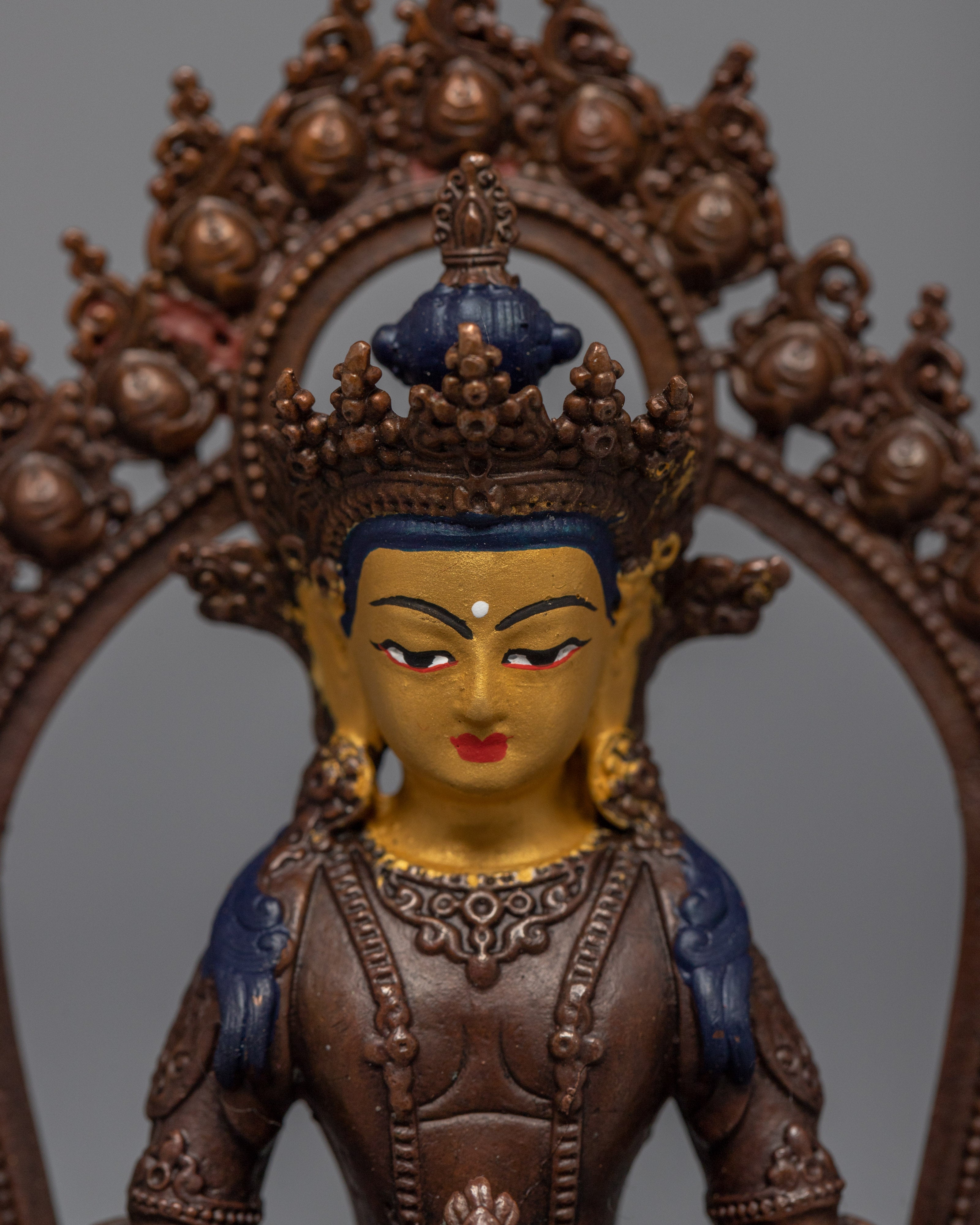 Amitayus Machine-Made Statue | Miniature Buddhist Deity Art