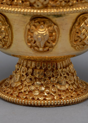 Gold Plated Offering Bowl | Himalayan Art Work