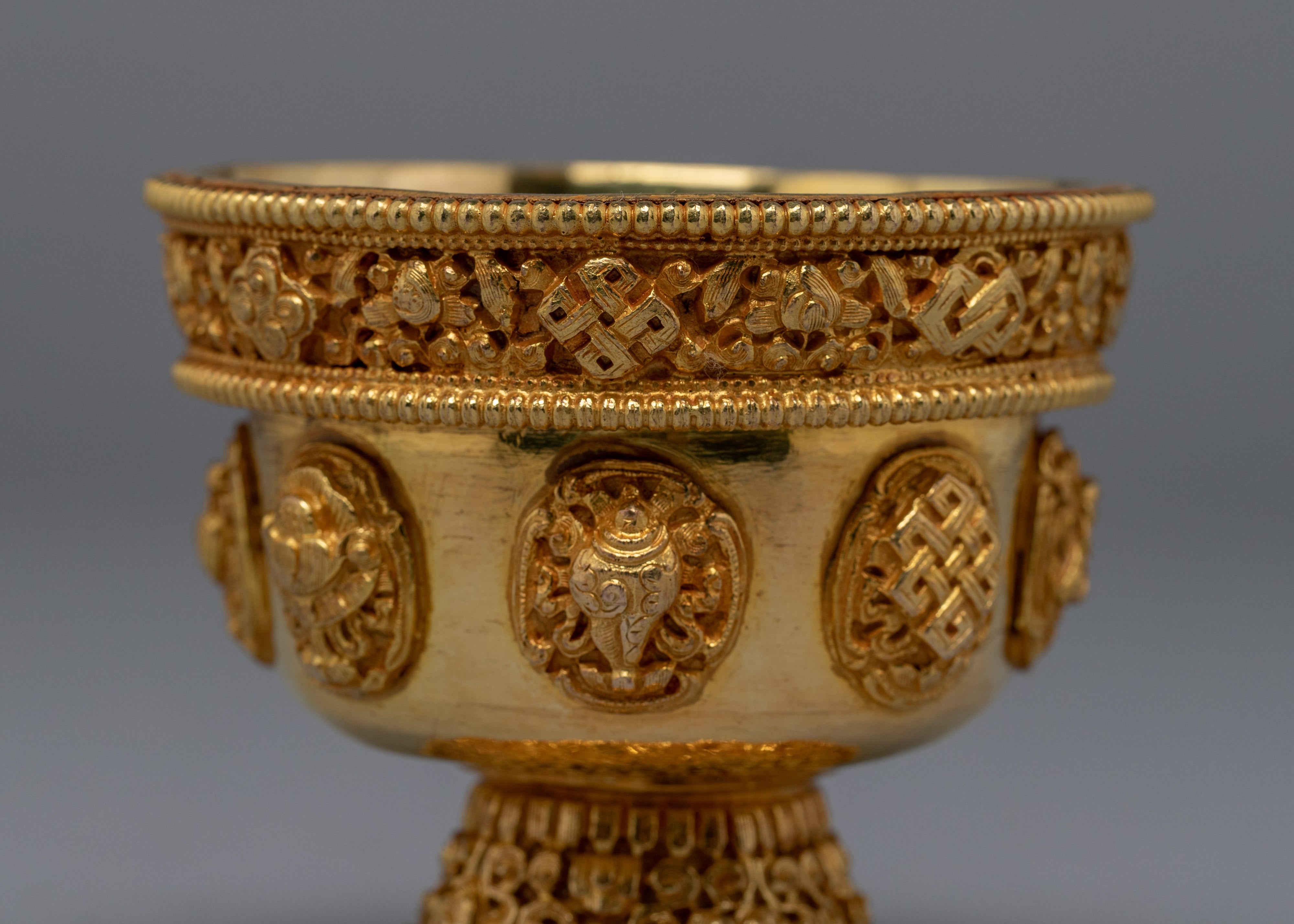 Gold Plated Offering Bowl | Himalayan Art Work