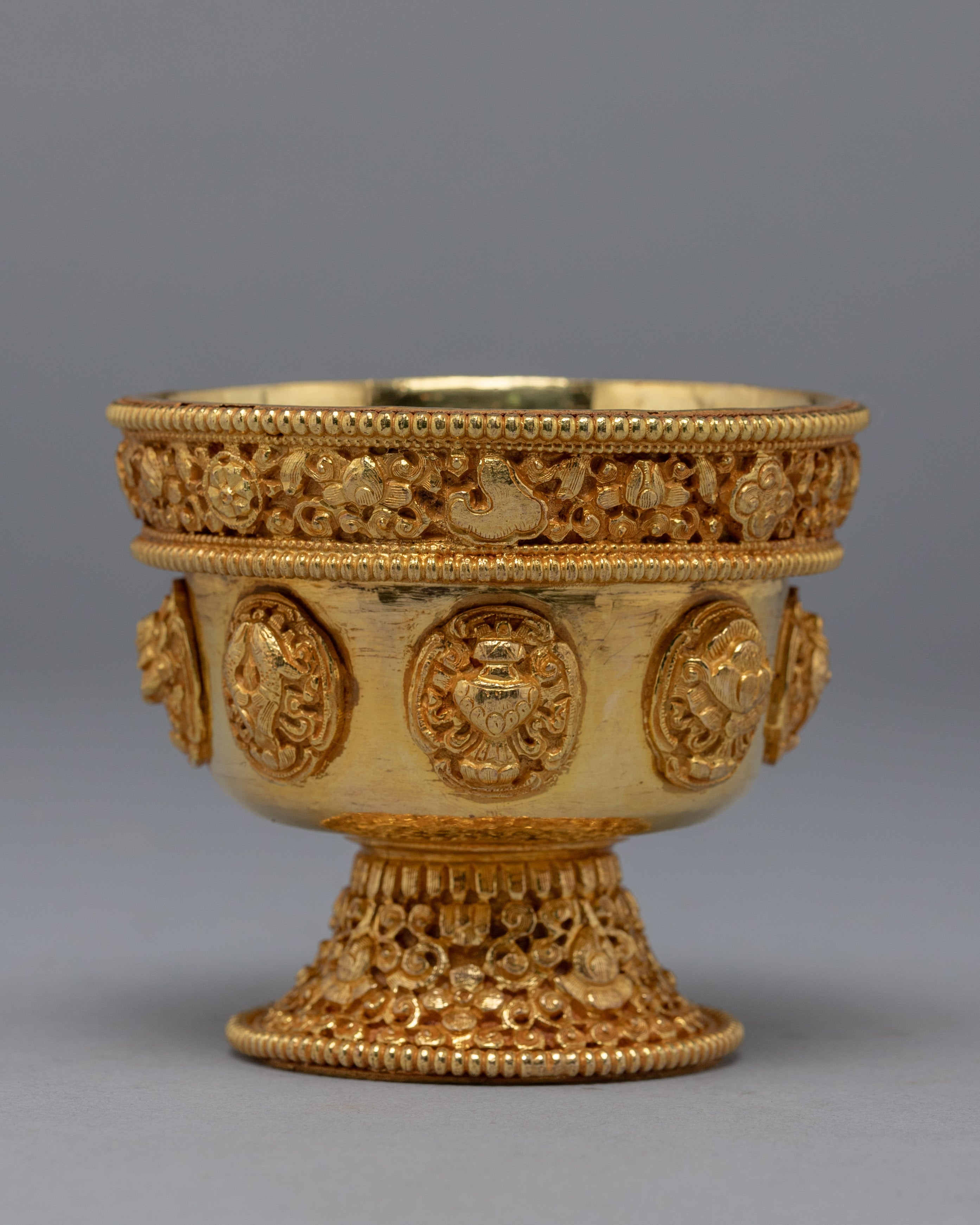 Gold Plated Offering Bowl | Himalayan Art Work