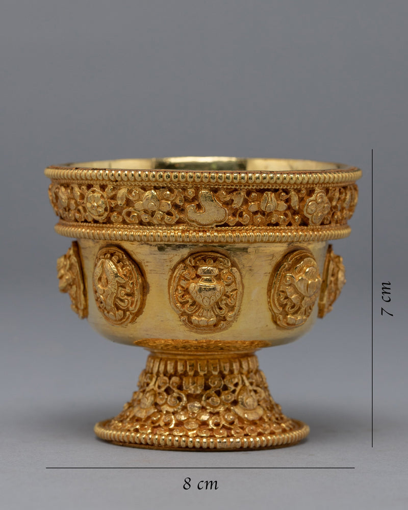 Gold Plated Offering Bowl | Himalayan Art Work
