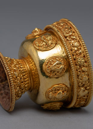 Gold Plated Offering Bowl | Himalayan Art Work