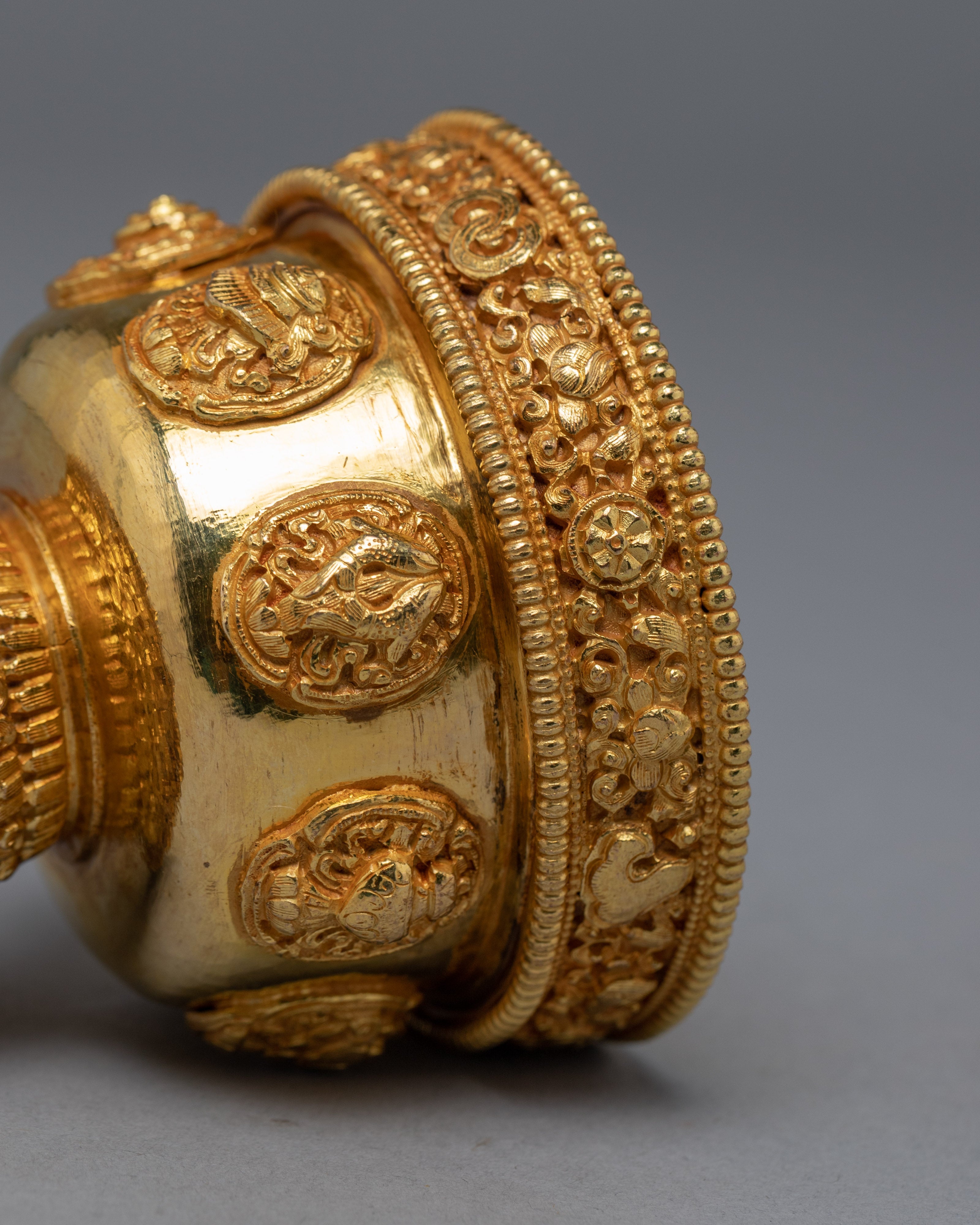 Gold Plated Offering Bowl | Himalayan Art Work