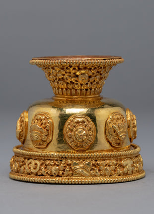 Gold Plated Offering Bowl | Himalayan Art Work
