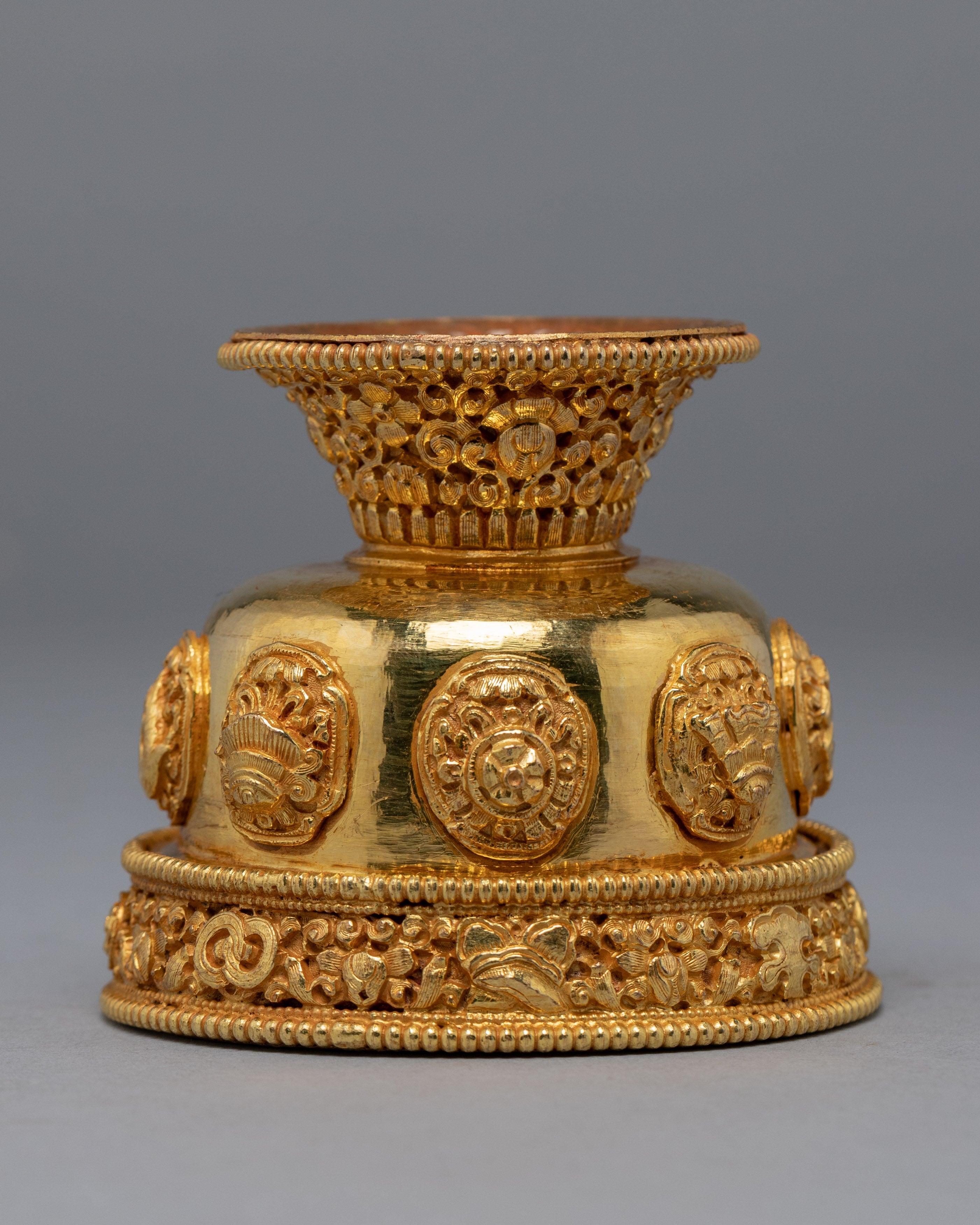 Gold Plated Offering Bowl | Himalayan Art Work