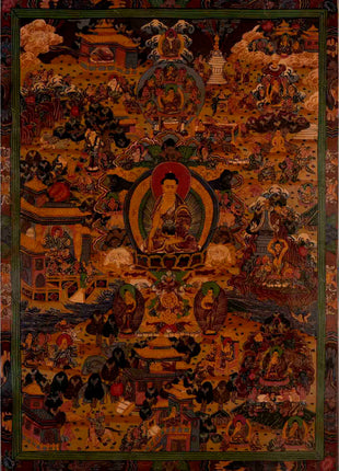 Oil Varnished Buddha life Story | Wall Decoration Painting