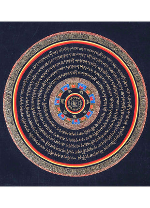Om Mandala Thangka | Spiritual Wall Art For Meditation | Small Size Wall Decor