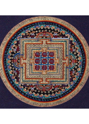 Om Mani Padme Hum Mandala Thangka | Sacred Thangka Painting for Meditation | Tibetan Wall Decoration Painting | Good Luck Art