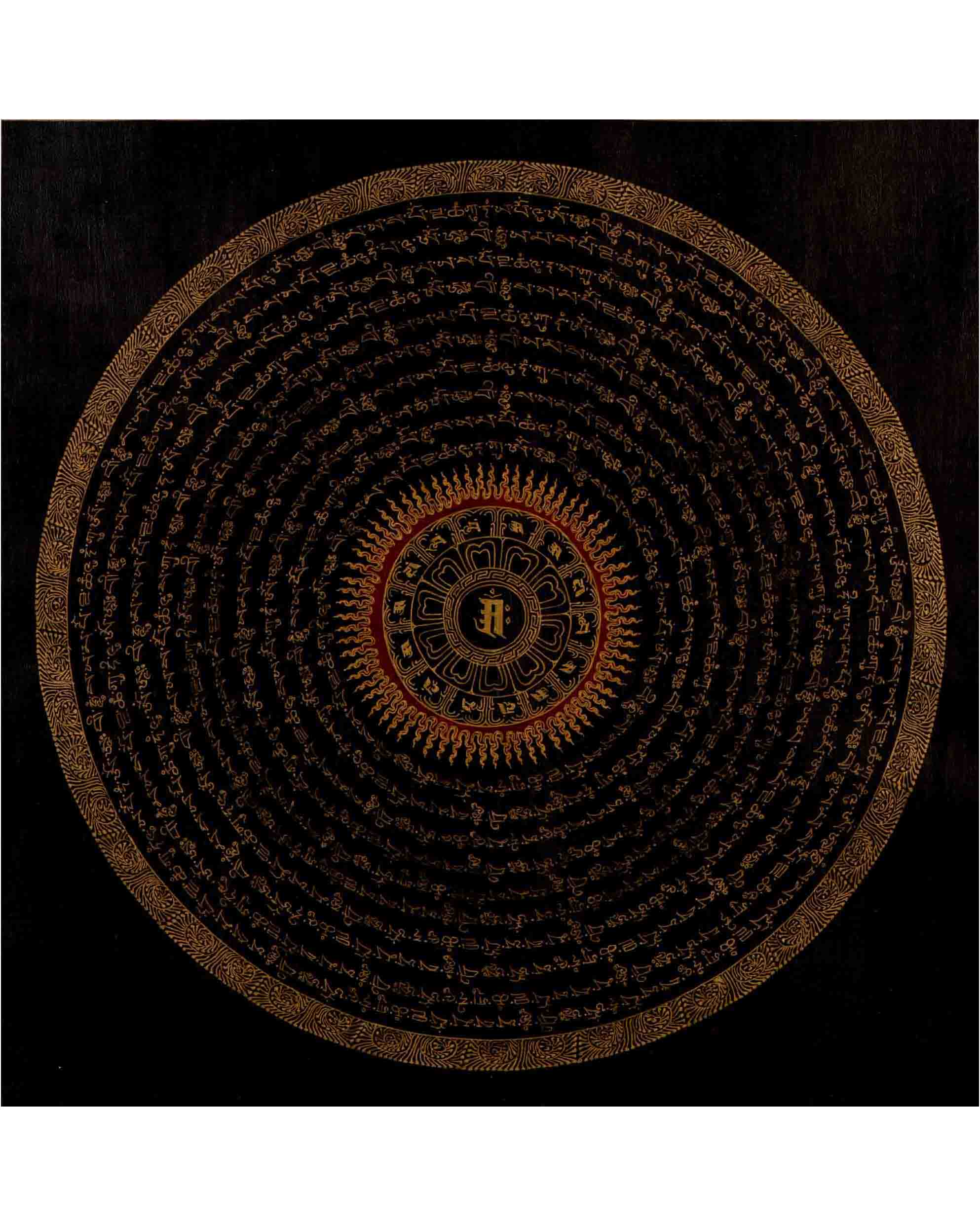 Om Mantra Mandala Thangka | Traditional Tibetan Art | Wall Decors