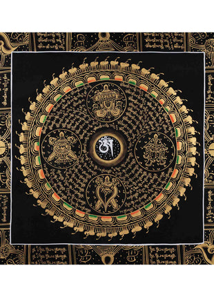 Om Mantra Mandala | Traditional Buddhist Thangka | Wall Hanging Decors