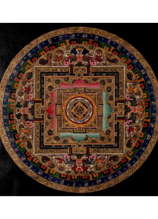 Om Mantra Mandala | Tibetan Traditional Thangka | Wall Decors