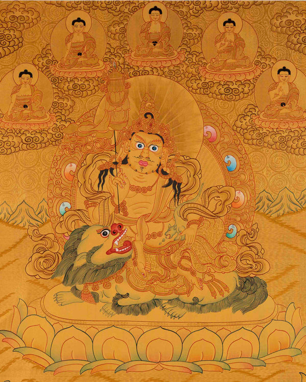 Original Namtose Thangka | Jambhala | Tibetan Buddhism Art