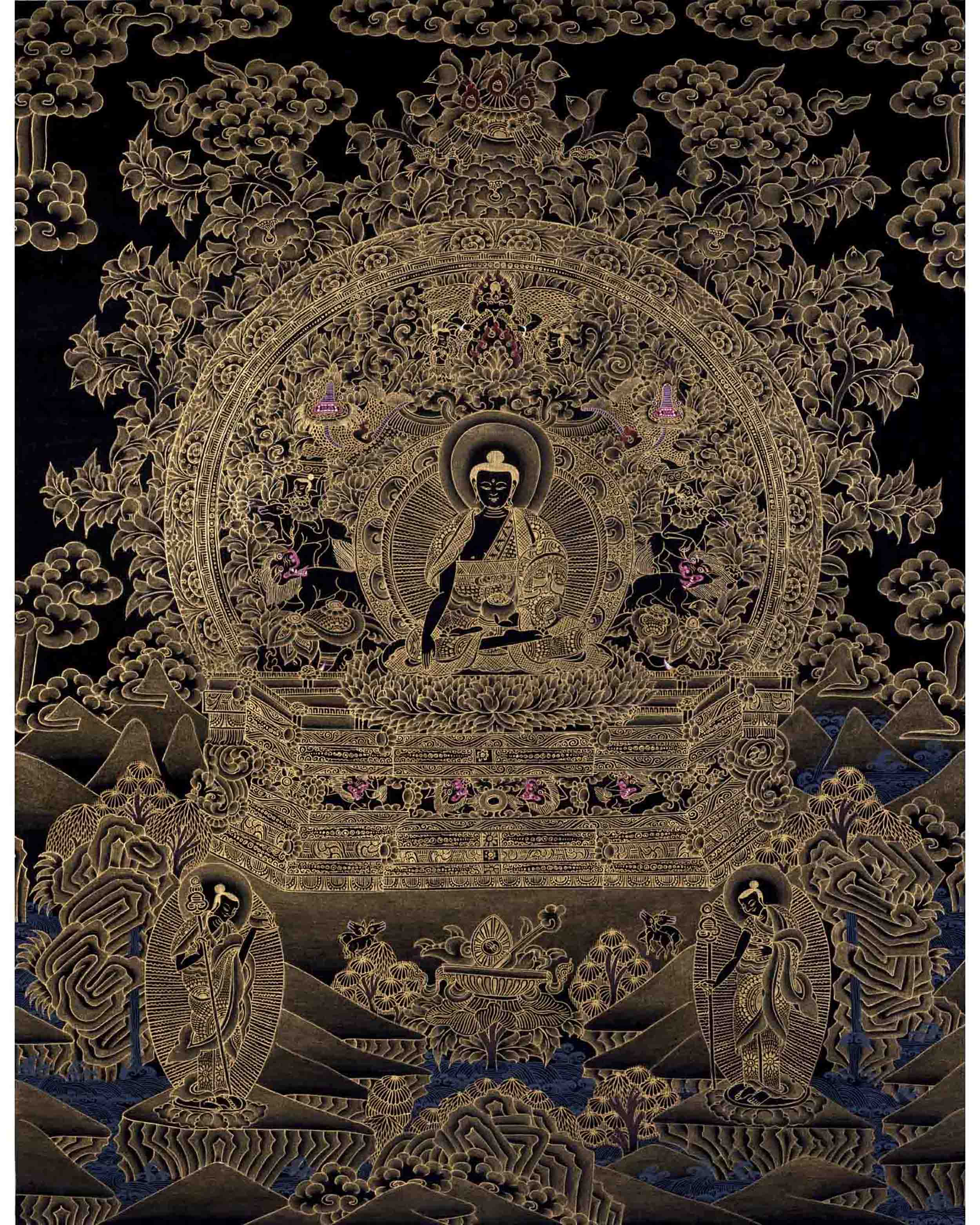 Original Shakyamuni Buddha Thangka | Tibetan Buddhist Religious Painting