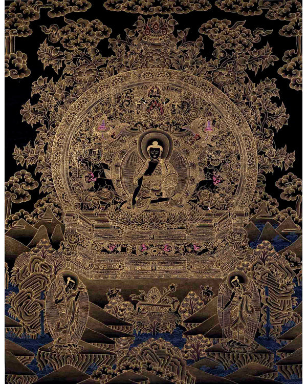 Original Shakyamuni Buddha Thangka | Tibetan Buddhist Religious Painting