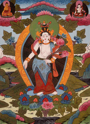 Padmapani Lokeshvara Thangka | Vintage Traditional Art | Wall Decors