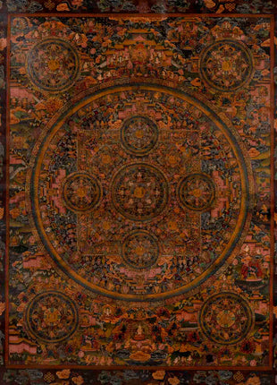 Pancha Buddha Mandala Thangka | Religious Buddhist Art | Wall Decors