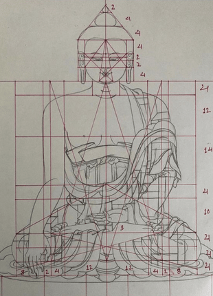 Shakyamuni Buddha, Vajrayana Thangka, Tibetan Thangka in Natural Stone Colors