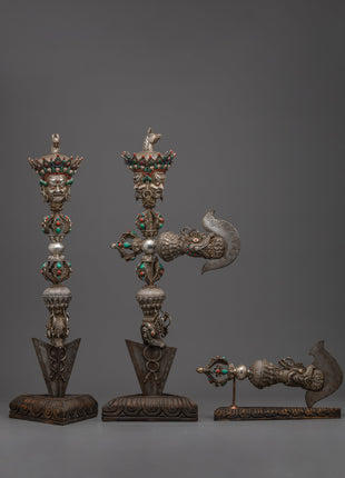 Authentic Tibetan Phurba Set | Perfect for Spiritual Practices and Rituals