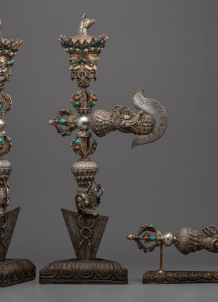 Authentic Tibetan Phurba Set | Perfect for Spiritual Practices and Rituals